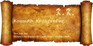 Kossuth Krisztofer névjegykártya