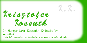 krisztofer kossuth business card